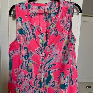 Lilly Pulitzer Stacey tank top in toucan dragon fruit